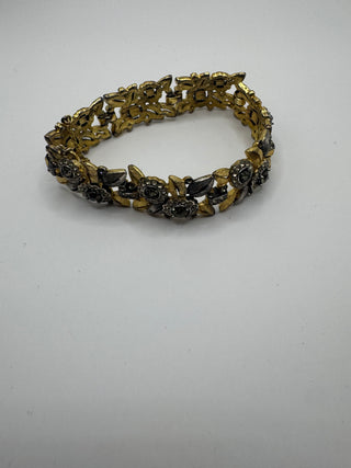 Vintage two tone floral mid century bracelet