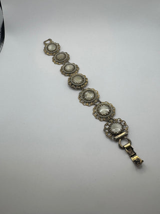 Vintage mother of pearl Filigree Bracelet