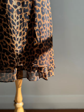 Liz Clairbon Vintage Leopard Print Rayon Dress Size - S-M