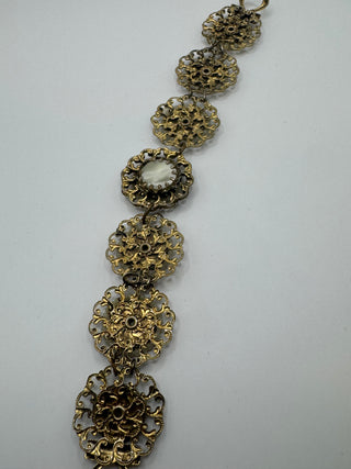 Vintage mother of pearl Filigree Bracelet