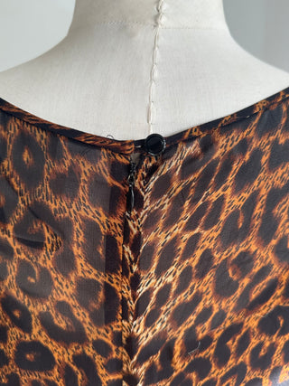 Liz Clairbon Vintage Leopard Print Rayon Dress Size - S-M