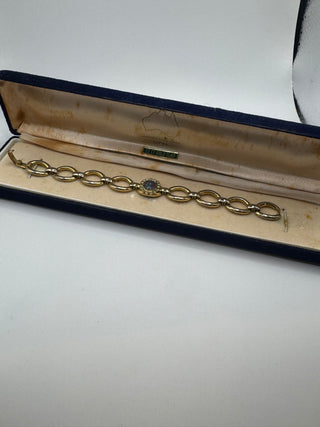 Vintage Australian Black Opal Bracelet -22kt Gold Clad - Orignal Box