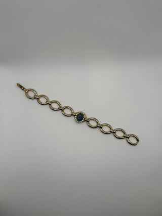 Vintage Australian Black Opal Bracelet -22kt Gold Clad - Orignal Box