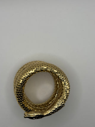 Vintage Whiting and Davis Gold Tone Mesh Snake Bracelet