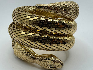 Vintage Whiting and Davis Gold Tone Mesh Snake Bracelet