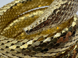Vintage Whiting and Davis Gold Tone Mesh Snake Bracelet