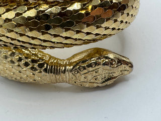Vintage Whiting and Davis Gold Tone Mesh Snake Bracelet