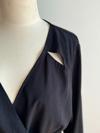 Liam Wrap Dress w Cut Out Detail - Size 14