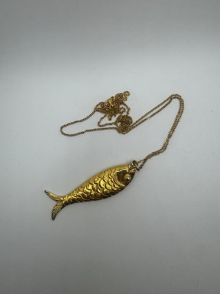 Vintage Fish Pendant and Chain