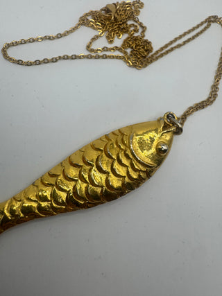 Vintage Fish Pendant and Chain