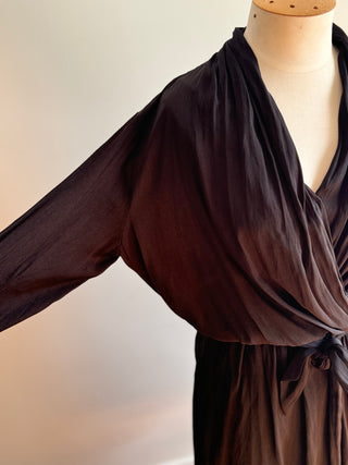 Long Sleeve Deep V-Neck Dress Size 10