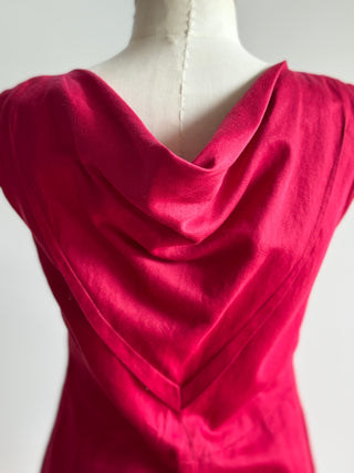 Maroon Shift Dress - Robyn Mathieson Size 10-12