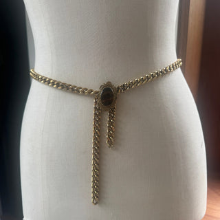 Vintage Chain Belt with Faux TigerEye