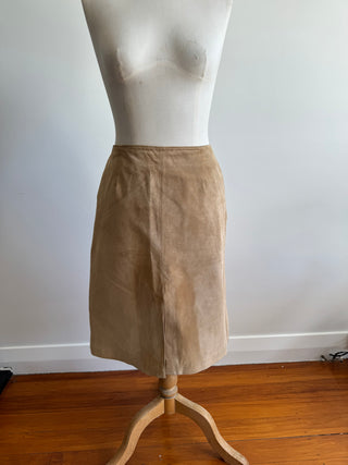 Saks fifth Ave Vintage Suede Camel Skirt