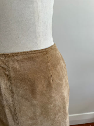 Saks fifth Ave Vintage Suede Camel Skirt