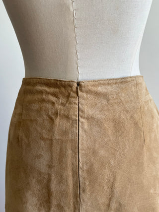 Saks fifth Ave Vintage Suede Camel Skirt