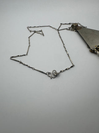 Vintage Turkoman Silver Pendant and Twist Chain