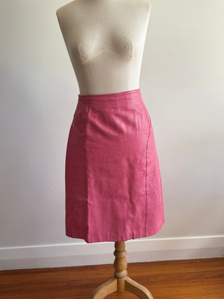 Vintage Pink Leather Skirt