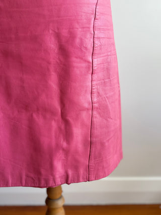 Vintage Pink Leather Skirt