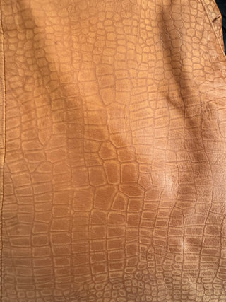 Vintage Leather Brown Midi Skirt Size 10
