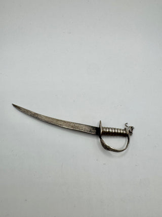 Vintage Sword Pendant with Chain - Plated Silver
