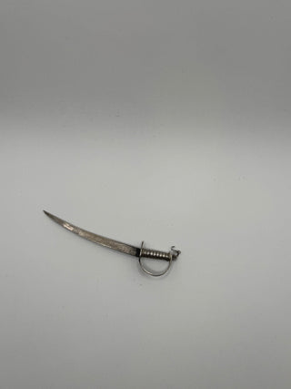Vintage Sword Pendant with Chain - Plated Silver