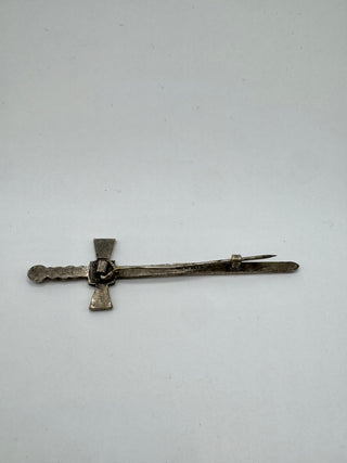 Sword Silver Tone Brooch - Vintage