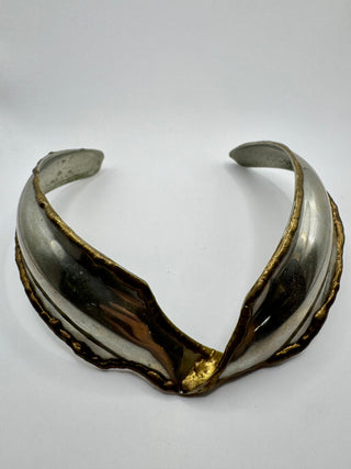 Brutalist Silver Tone and Brass Brutalist Collar