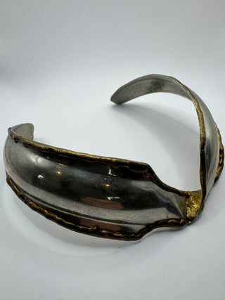 Brutalist Silver Tone and Brass Brutalist Collar