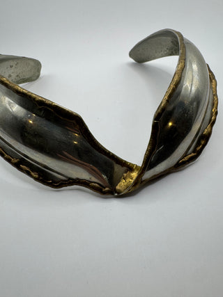 Brutalist Silver Tone and Brass Brutalist Collar