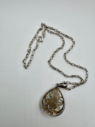 Vintage Turquoise Pendant with Sterling Silver Chain