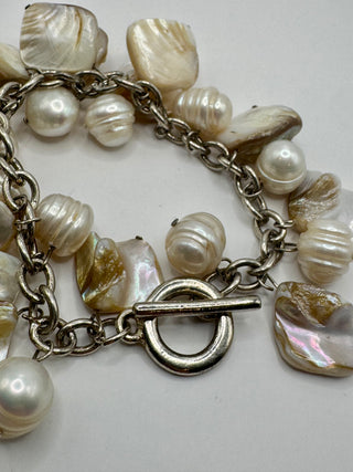 Pearl and Shell Charm Bracelet