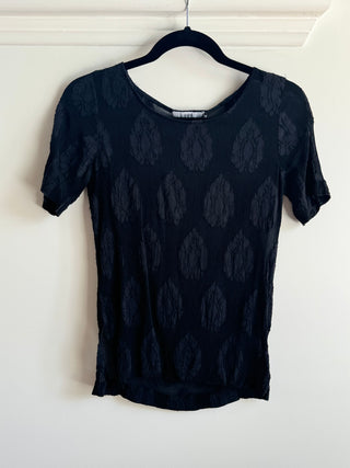 Liam silk and cotton black tee - Size 8