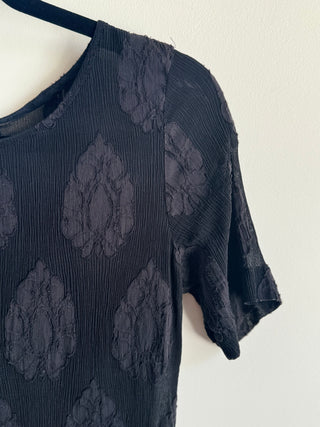 Liam silk and cotton black tee - Size 8