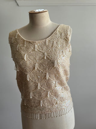 Stunning Beaded Vintage Tank Top 1960s