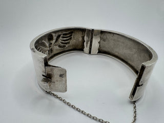 Vintage Winged Scarab 83% Silver Cuff