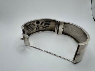 Vintage Winged Scarab 83% Silver Cuff