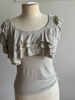 Ralph Lauren Stripe Ruffle Tee