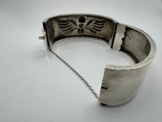 Vintage Winged Scarab 83% Silver Cuff