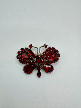 Vintage Butterfly Crystal Brooch