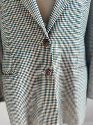 London Affair Green Mini Houndstooth Blazer - 10-16 depending on desired fit
