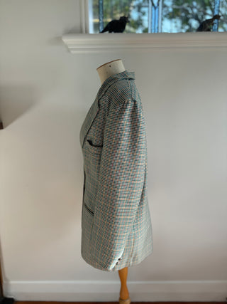 London Affair Green Mini Houndstooth Blazer - 10-16 depending on desired fit