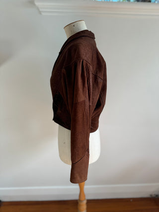 70s/80s Retro Soft Buttery Leather Jacket - London Big Ben Collection Size S-M