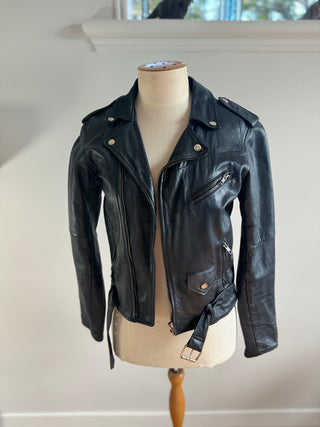 Black Leather Jacket - Size 10