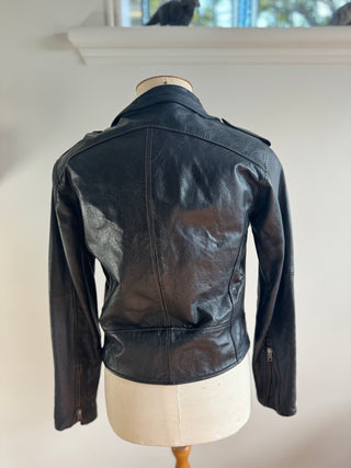 Black Leather Jacket - Size 10
