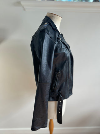 Black Leather Jacket - Size 10