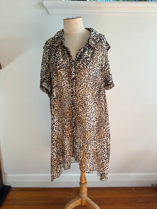 Animal Print Long Shirt Oversize  - Size XL