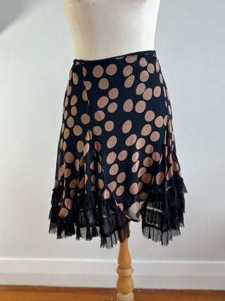 Alannah Hill 2000's Silk Skirt with Frill Hem Size 12-14