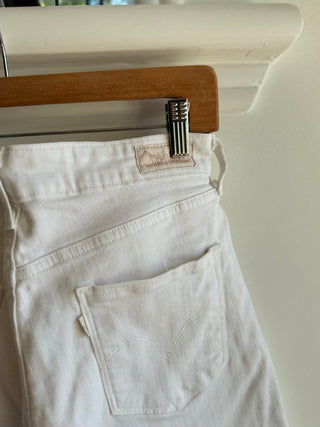 White Denim Long Levis Shorts