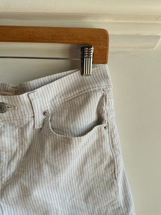 White Denim Levis with Blue Pinstripe - Size 28